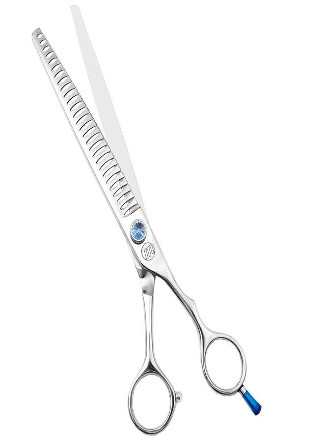 Moontay Professional Dog Grooming Straight, Curved, Thinning/Blending/Chunking Scissors Kit, JP-440C Stainless Steel Pet Cat Hair Cutting/Trimming Shears, Silver (8" (28-Serrated Tooth)) - Image 1